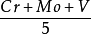 \frac{Cr+Mo+V}{5} \frac{Cr+Mo+V}{5}